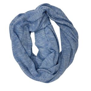 Heather Blue Infinity Scarf with Hidden Pocket